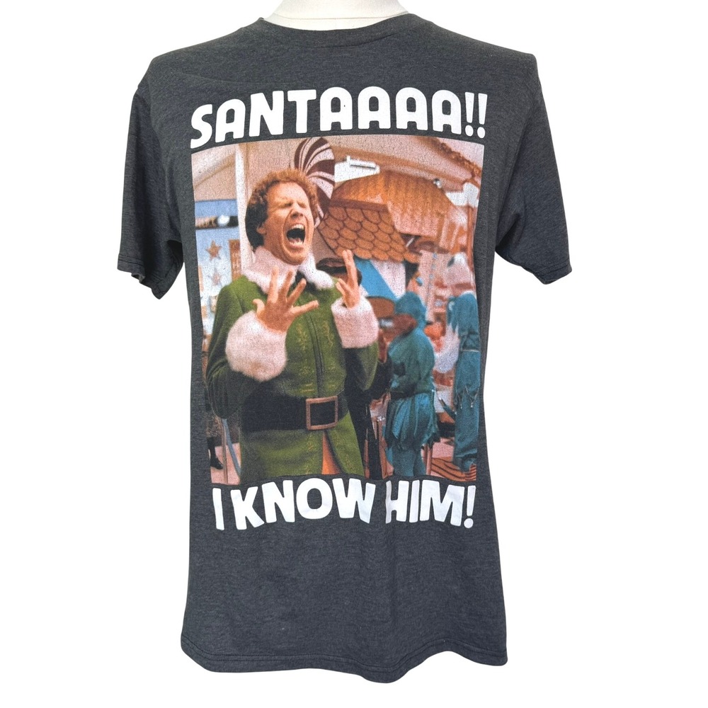 RIPPLE JUNCTION Men's Medium Elf Movie Graphic T-Shirt Tee "Santa I‎ Know Him"
